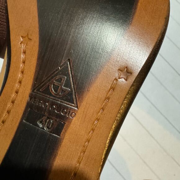 Alto Gradimento Tan Brown Leather Western Boho Knee High Boots Size 9.5 - Picture 6 of 8